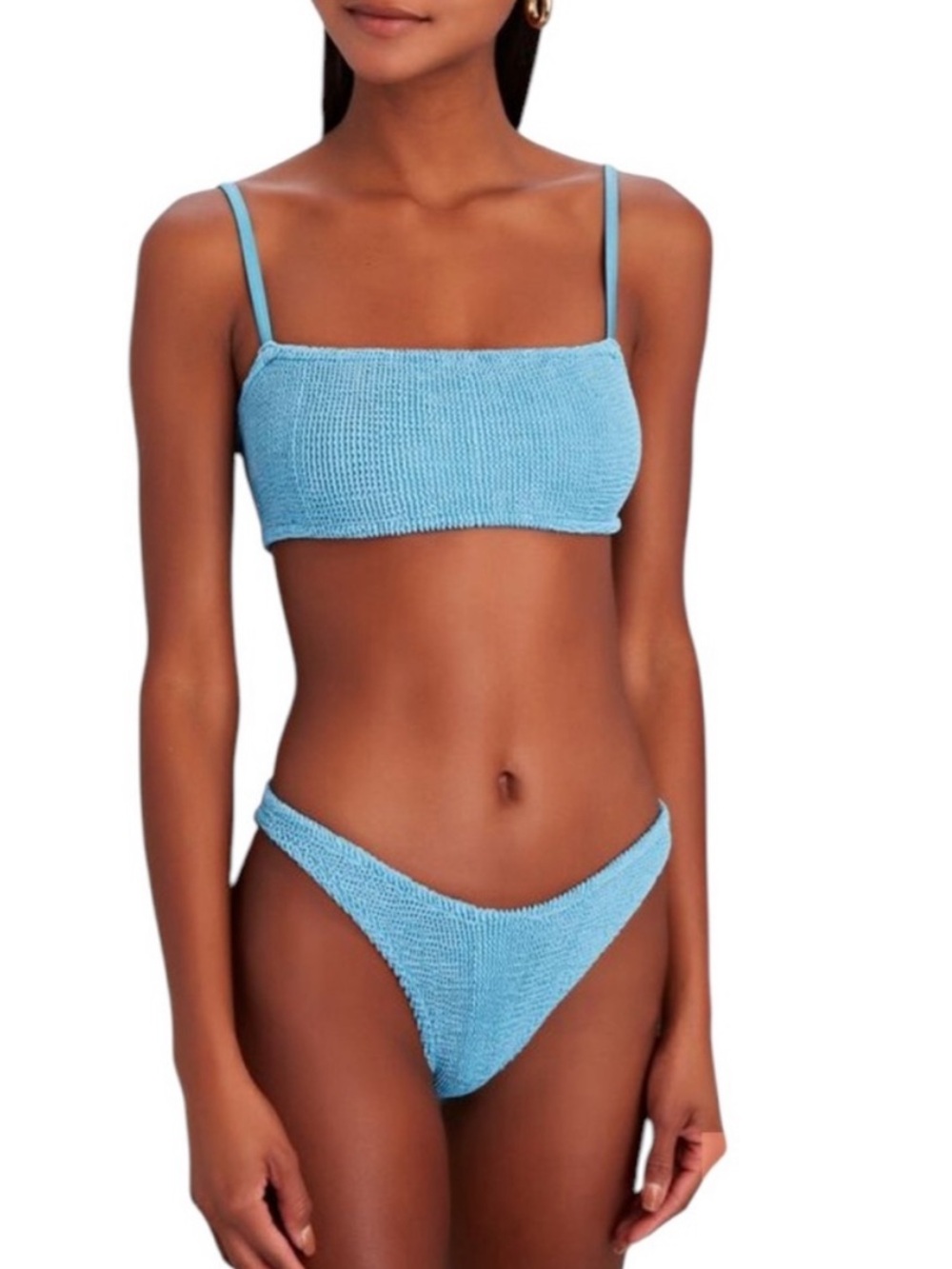Hunza G Sky Blue Gigi Scrunch Bikini Set OS - Picture 4 of 9